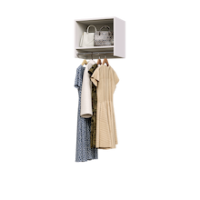 White 19.5 inch tall hanging closet organizer for full-length clothing.