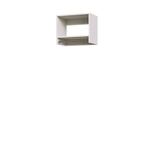 White 21 inch tall hanging closet for evening gowns and outerwear.