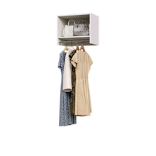 White 21 inch tall hanging closet organizer for long garments.