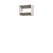 White 22.5 inch tall hanging closet for dresses and winter coats.