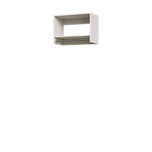 White 24 inch tall hanging closet for gowns and long garments.