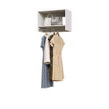 White 25.5 inch tall hanging closet organizer for full-length clothing.
