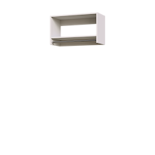 White 30 inch tall hanging closet for family coat storage.