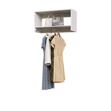 White 33 inch tall hanging closet organizer for deluxe garment storage.