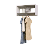 White 34.5 inch tall hanging closet organizer for wide garment storage.