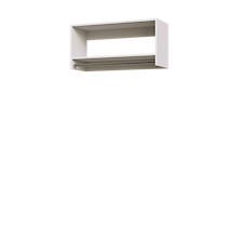 White 36 inch tall hanging closet for bulk dress and gown storage.