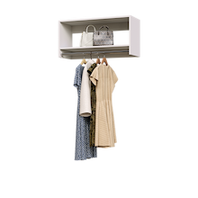 White 36 inch tall hanging closet organizer for maximum garment storage.