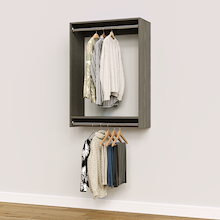 31.5 inch double hanging closet in grey for tall reach-ins.
