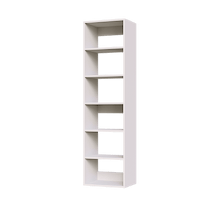 White 18 inch closet shelving unit for slim reach-in organization.