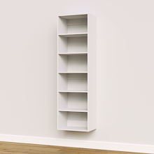 White 19.5 inch shelf tower ideal for narrow wardrobe storage.