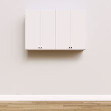 White Basic Laundry Kit with storage doors to keep laundry essentials hidden and organized. Yes
