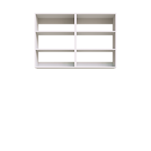 White Basic Laundry Kit with open upper storage shelves providing convenient overhead laundry storage. No