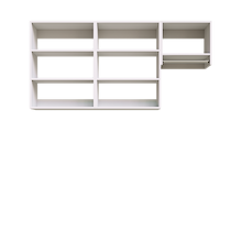 White Classic Laundry Kit with a clothes hanging rod and overhead shelving providing versatile utility room organization.