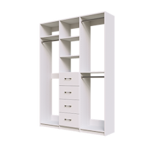 White closet kit 60 inch for small closet organization