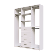 White closet kit 63 inch for reach-in closet storage