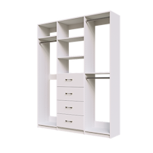 White closet kit 66 inch for space-saving wardrobe storage