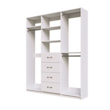 White closet kit 69 inch for compact clothing organization