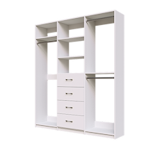White closet kit 72 inch for organized dresses and long garments