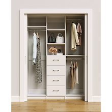 White closet organizer 60 inch for space-saving dress, coat and long garment storage
