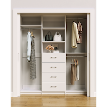 White closet organizer 72 inch for dress, coat and long garment storage