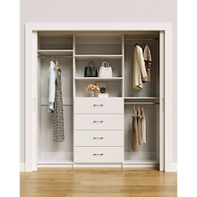 White closet organizer 78 inch for dresses, coats and long garment storage