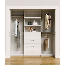 White closet organizer 81 inch for long dress, coat and long garment storage