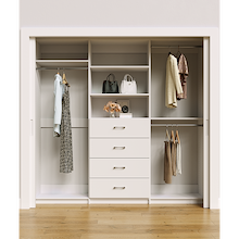 White closet organizer 87 inch for expanded dress, coat and long garment storage