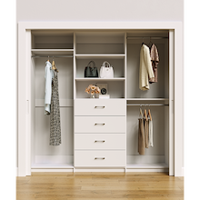 White closet system 84 inch for formalwear, coat and long garment storage