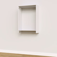 31.5 inch double hanging closet in white, extra wide for high-density storage.