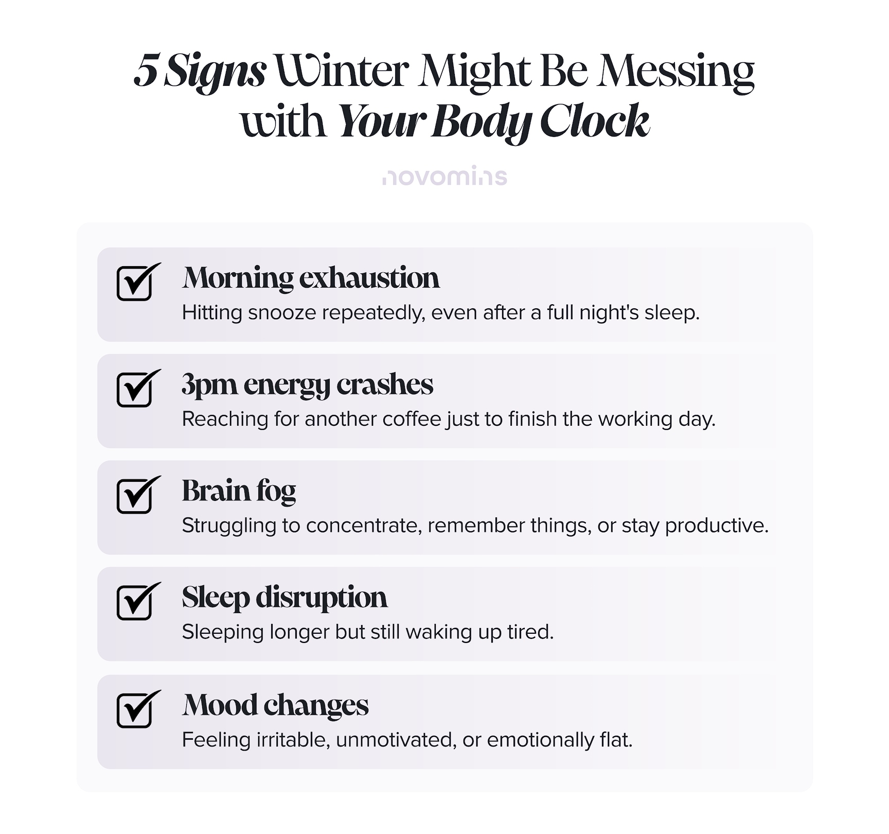 5 signs winter might be messing with your body clock