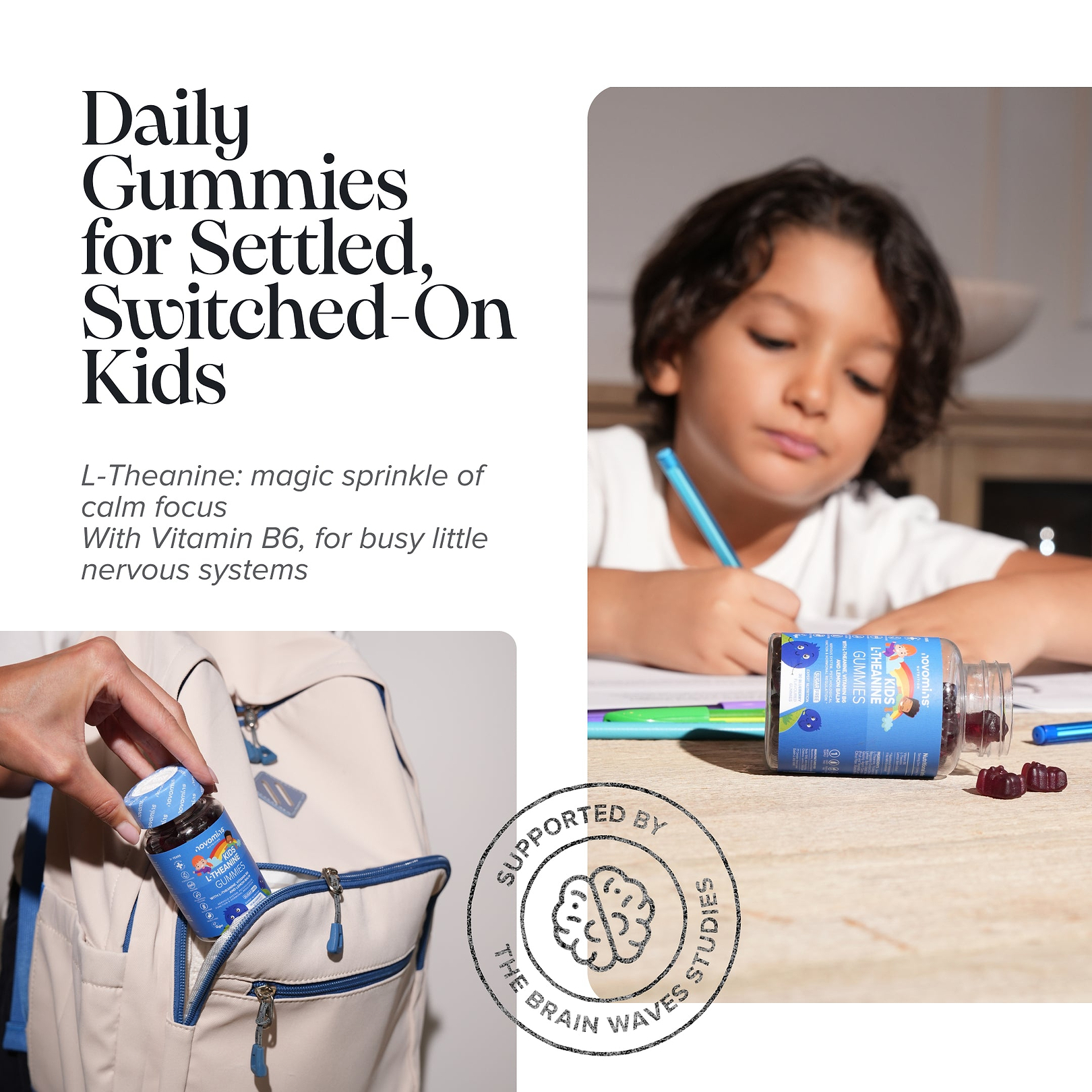 Daily gummies for calm, switched on kids