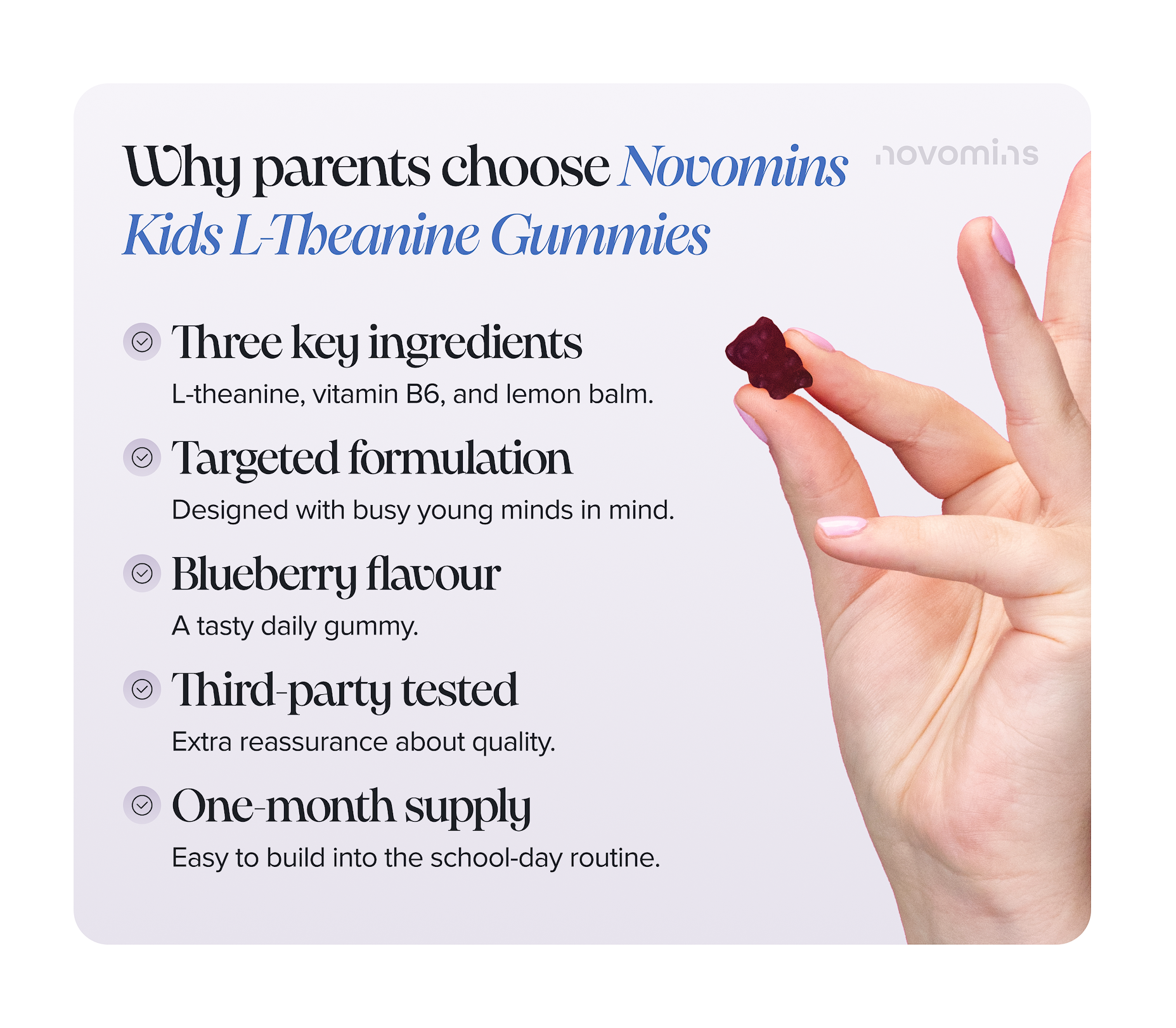 why parents choose novomins kids l-theanine
