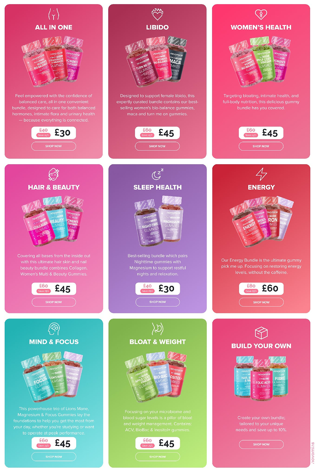 Women's bundle options