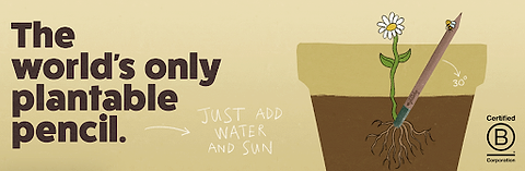 Graphic of Sproutworld, the world's only plantable pencil.