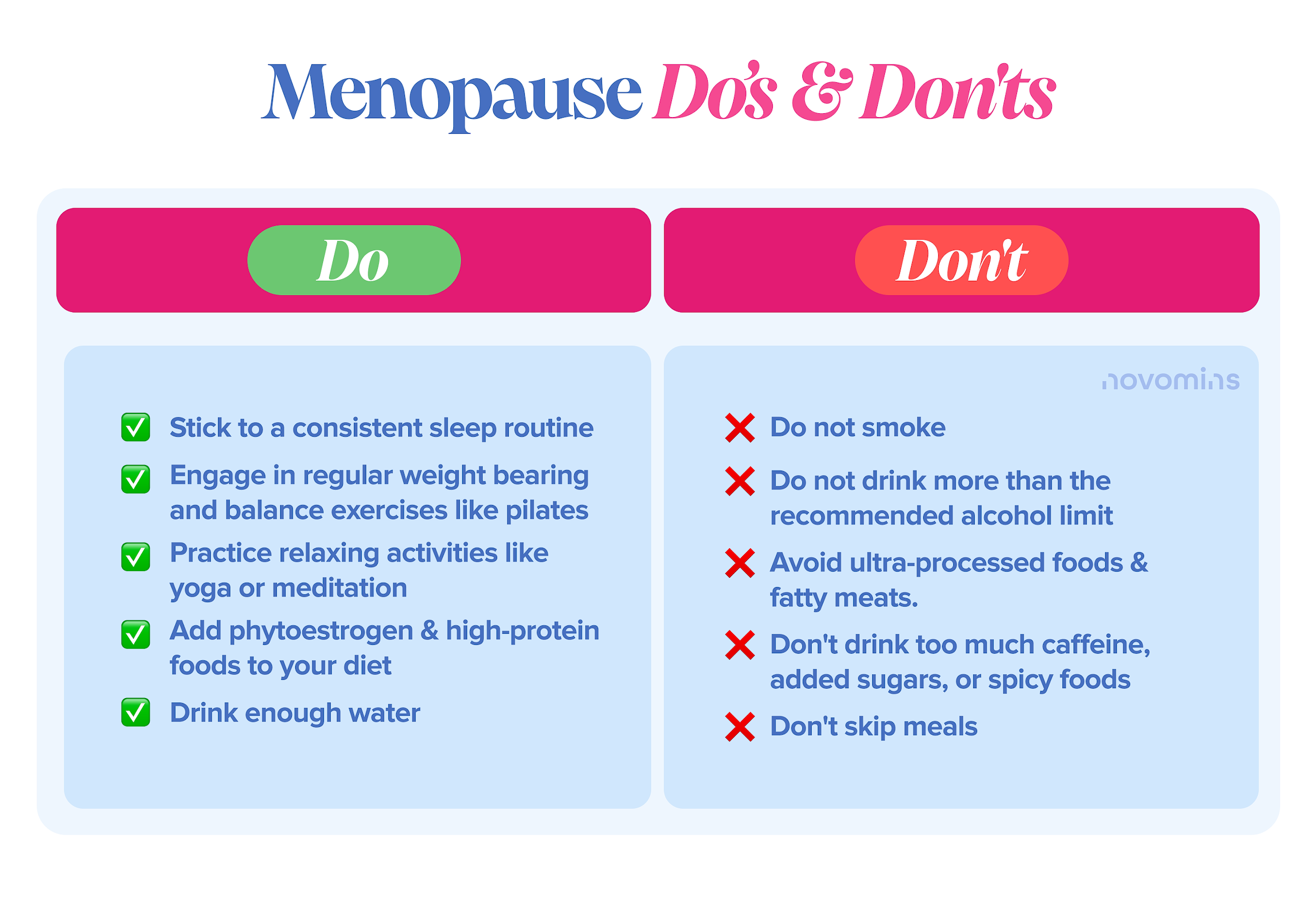 Menopause Do’s & Don'ts