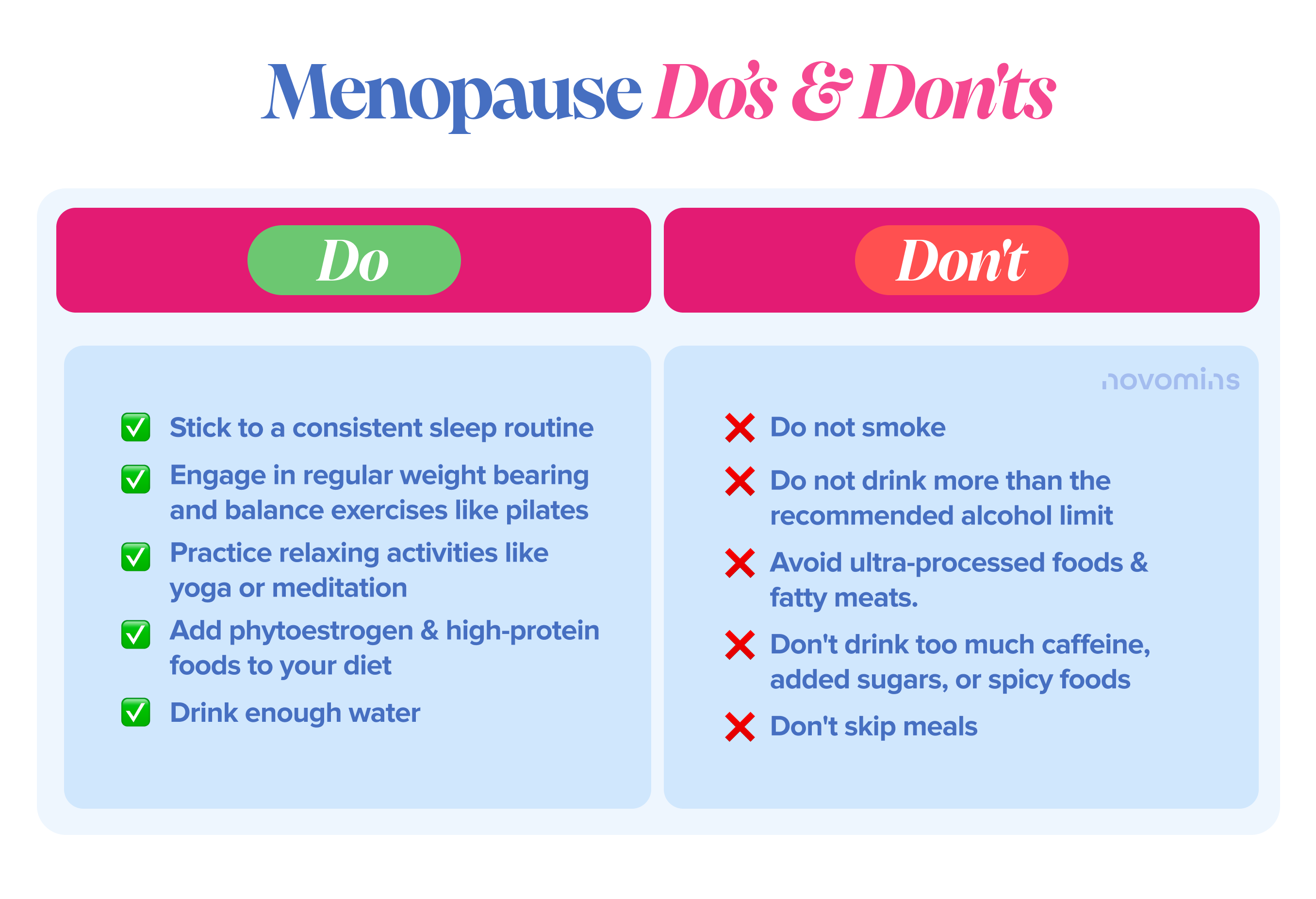 Menopause Do’s & Don'ts