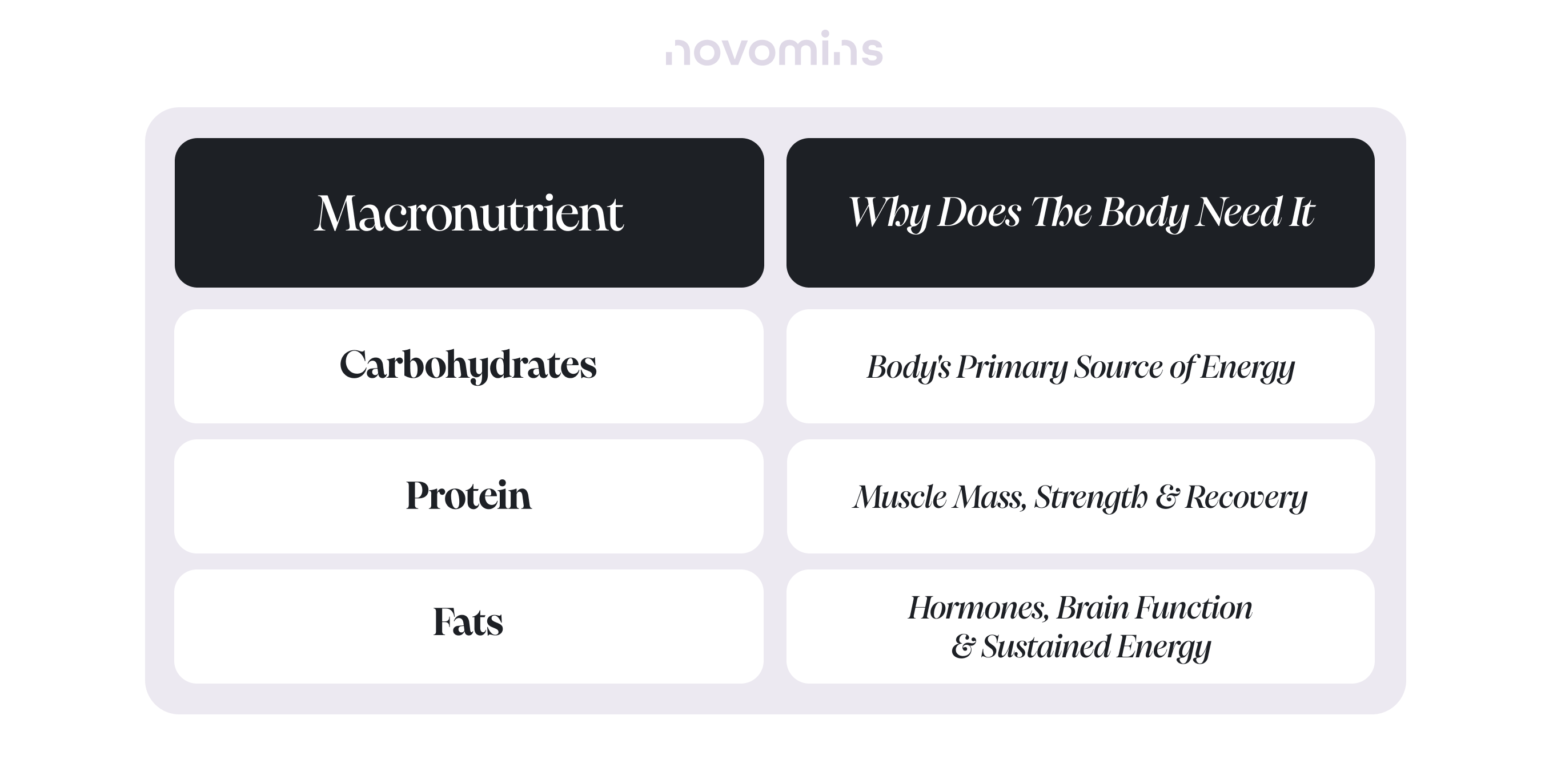 Macronutrients & Their Functions