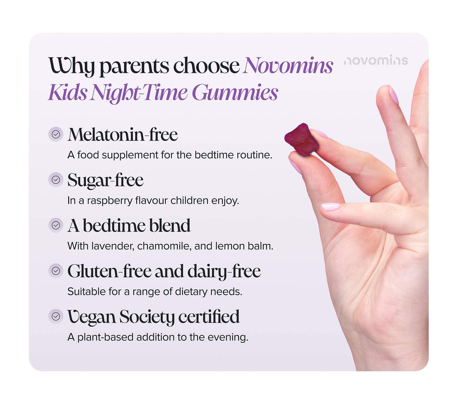 Why parents choose Novomins Kids Night-Time Gummies