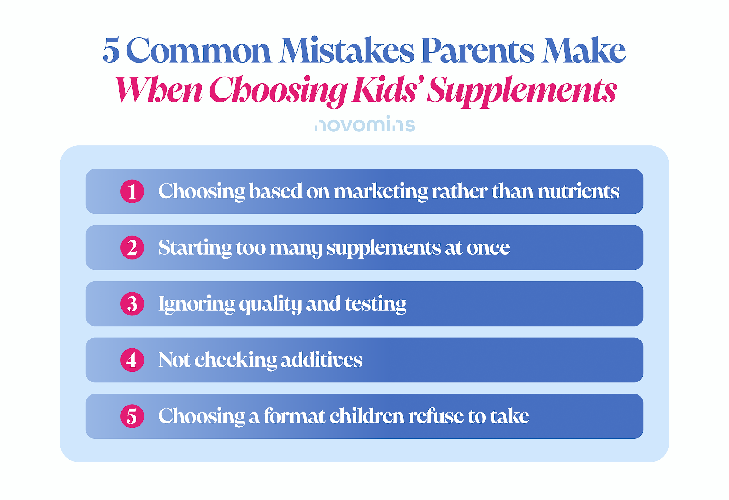 5 Common Mistakes Parents Make When Choosing Kids’ Supplements