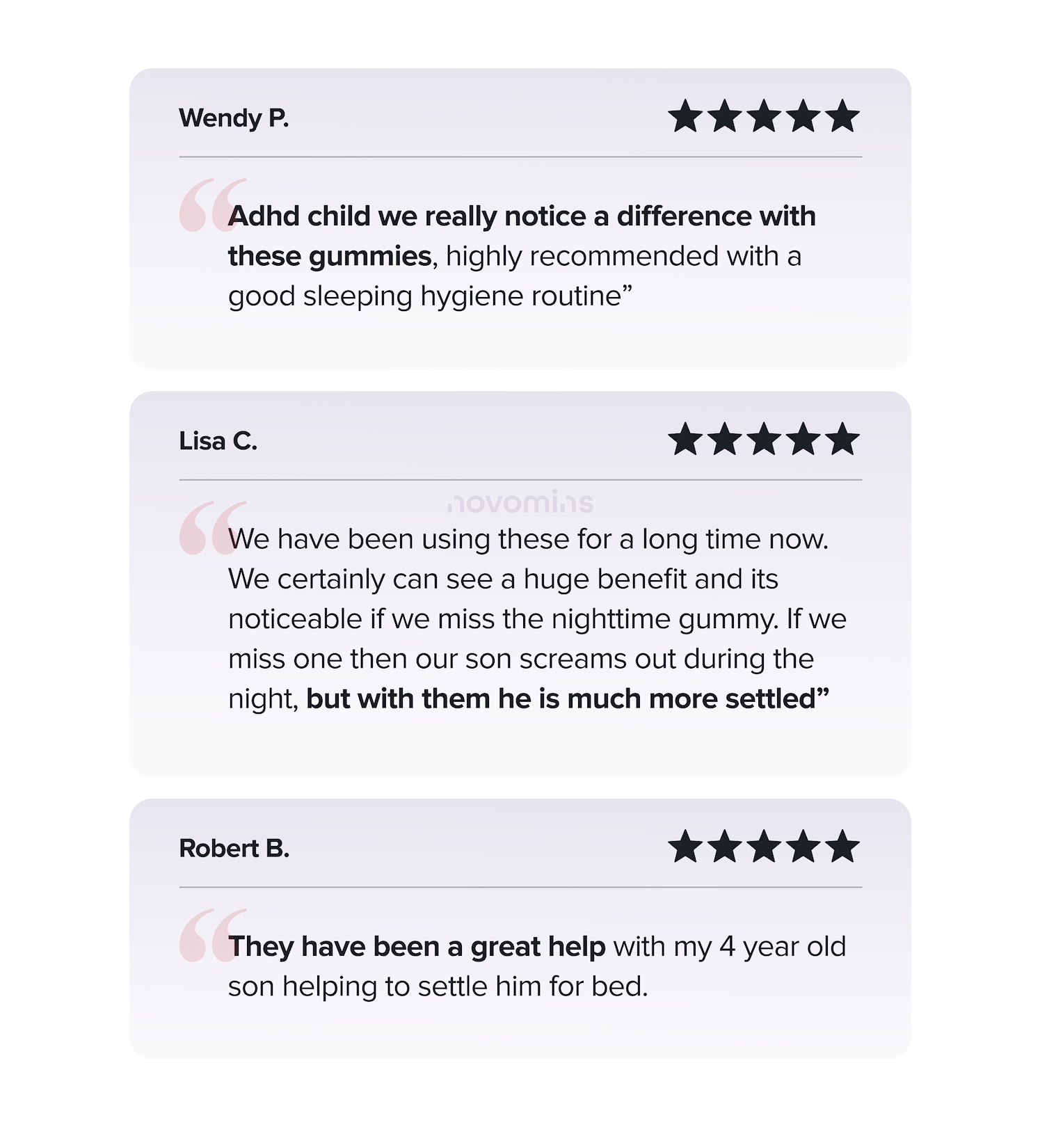 Reviews on Novomins Kids Night-Time Sleep Gummies