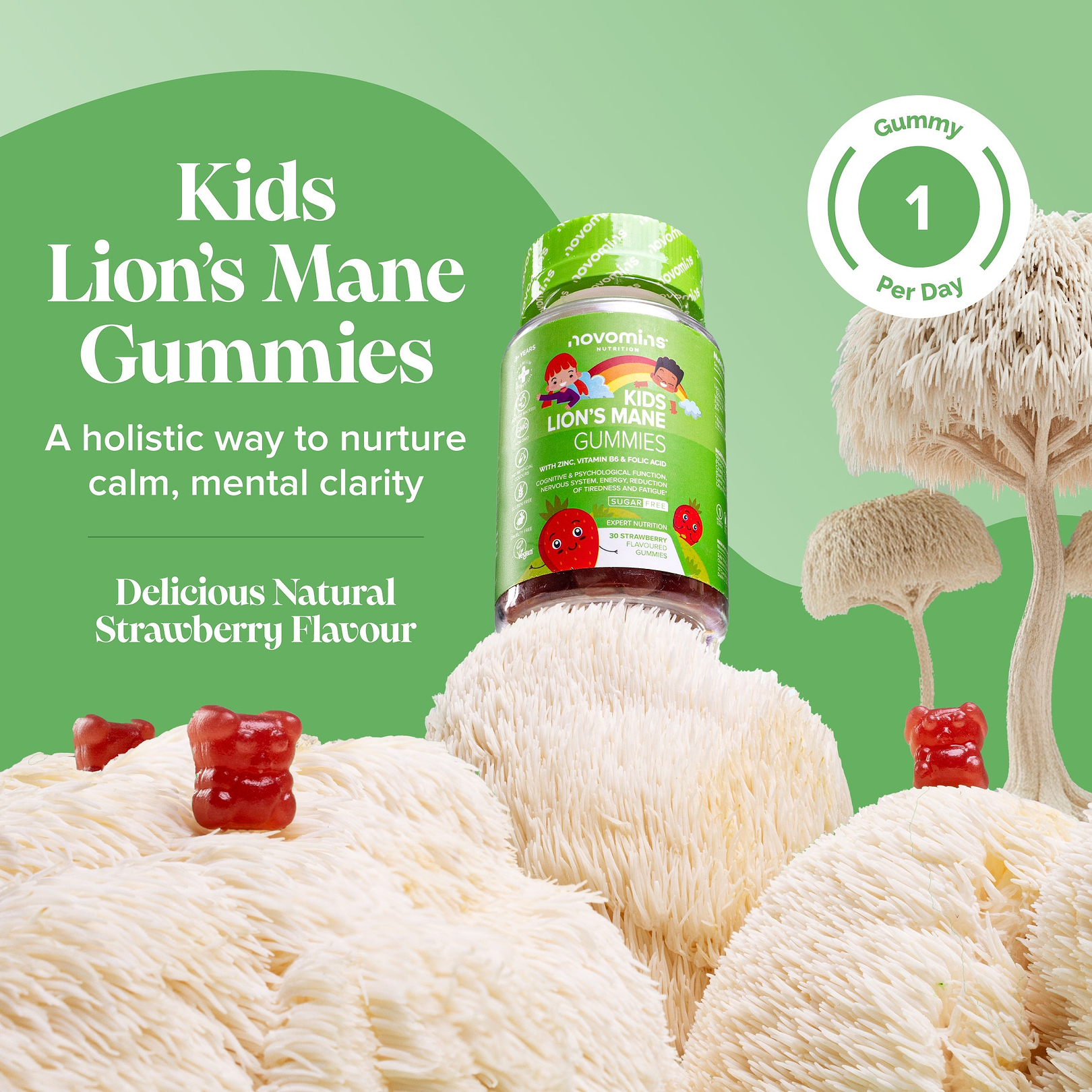 Lion's Mane for Kids. Benefits of Lion's Mane. Kids Lion's Mane Gummies