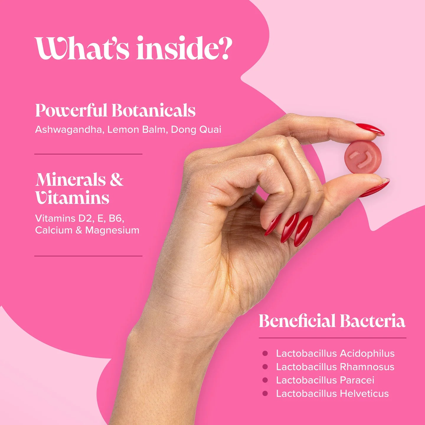 PMS Gummies ingredients infographic