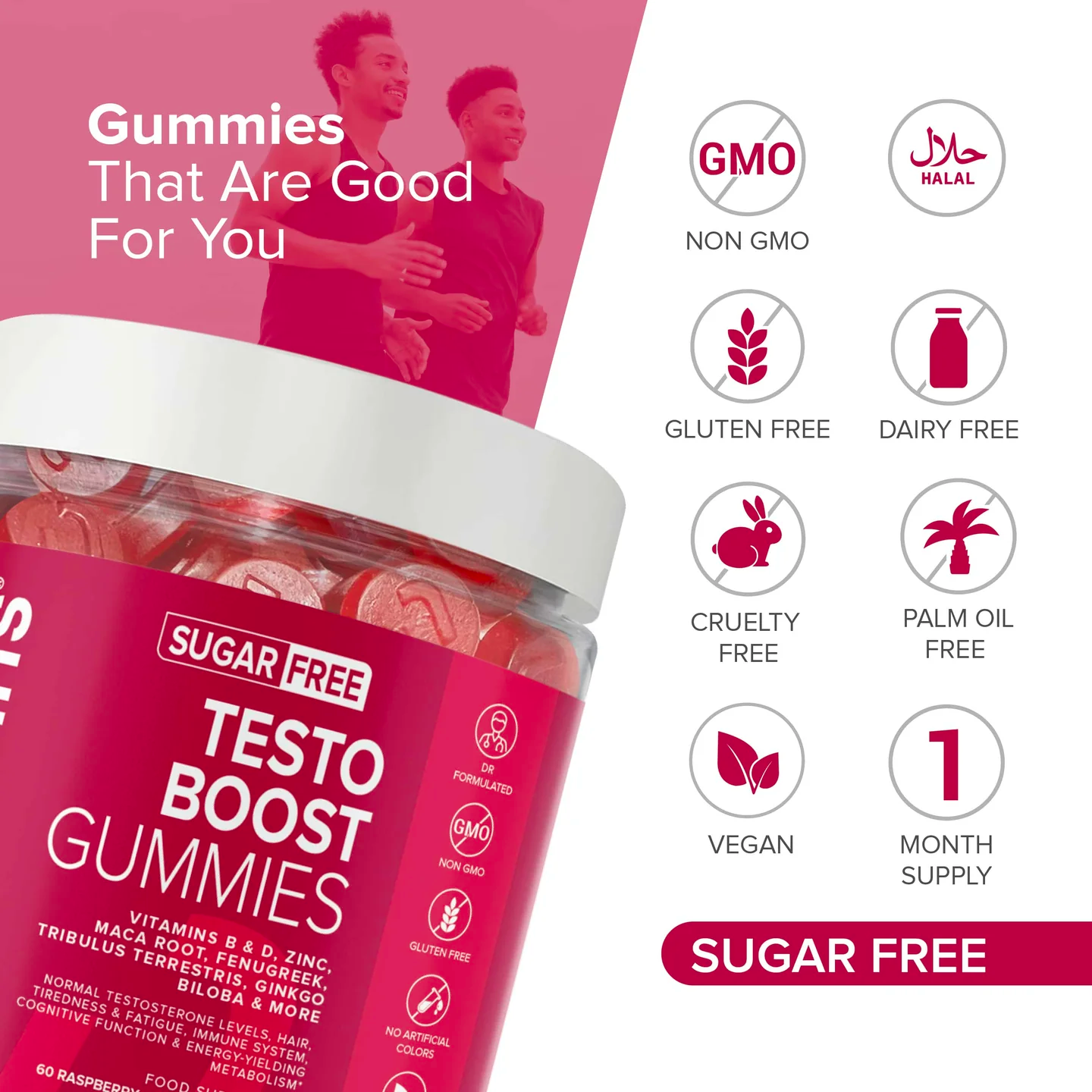 Imagen de una botella de Novomins TestoBoost Gummies.