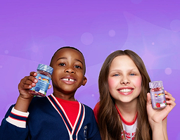 Kids holding Novomins Gummies