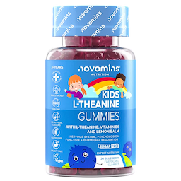 Bottle of Novomins Kids L-Theanine gummies