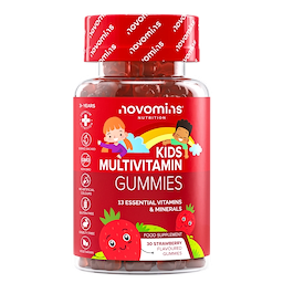 Flasche mit Novomins Kiddies Multivitamin
