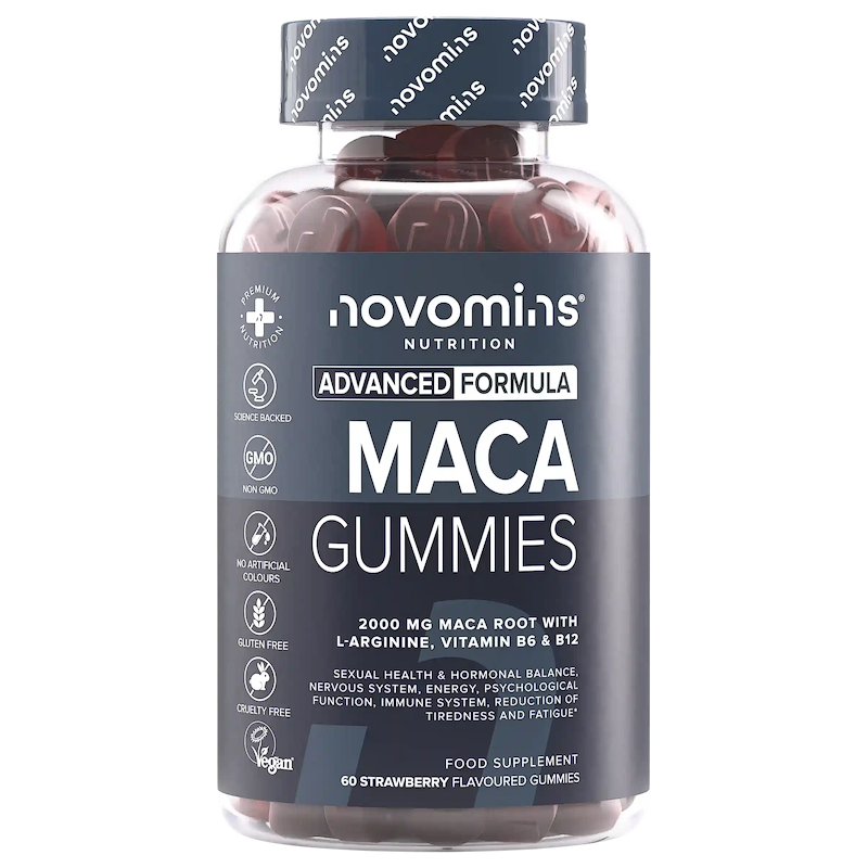 novomins maca gummies with 2000mg of maca root extract for sexual health and hormonal balance