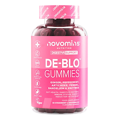 Bottle of Novomins De-Blo gummies