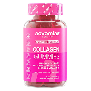 Bottle of Novomins Collagen Gummies
