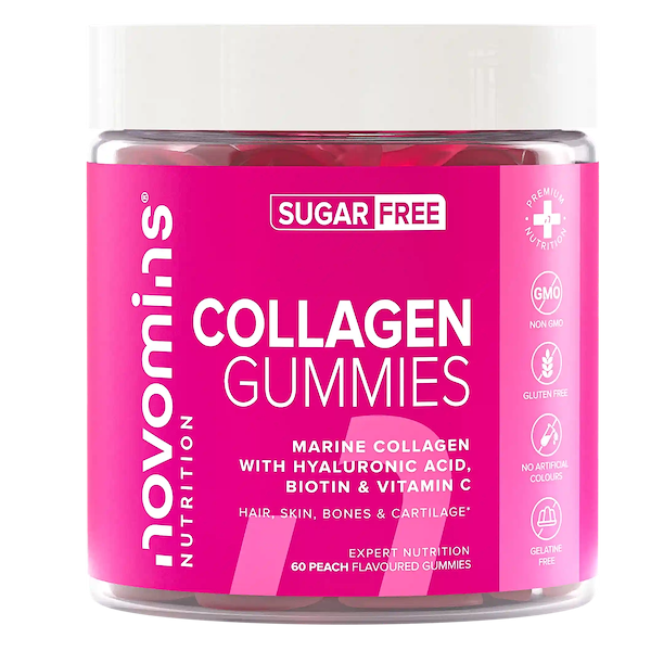 sugar free collagen supplements for women, multivitamin gummies with marine collagen, hyaluronic acid, biotin hair growth, and vitamin c